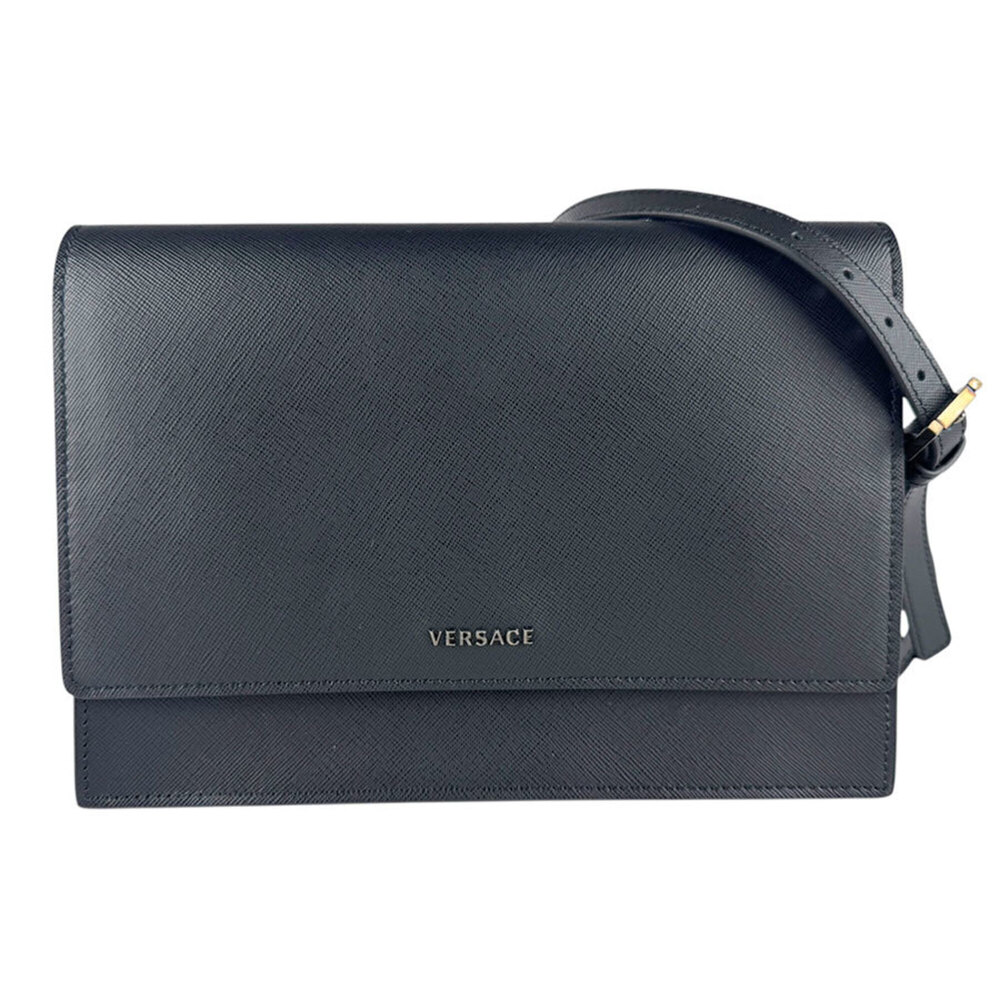 Versace VERSACE Shoulder Bag Leather Black Women's z8535